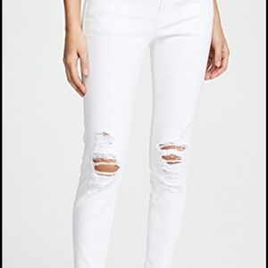 Michael Kors Cropped MK distressed skinny
